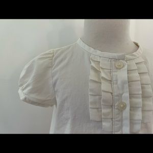 Janie and Jack white cotton blouse 5T stretch ruffle buttons